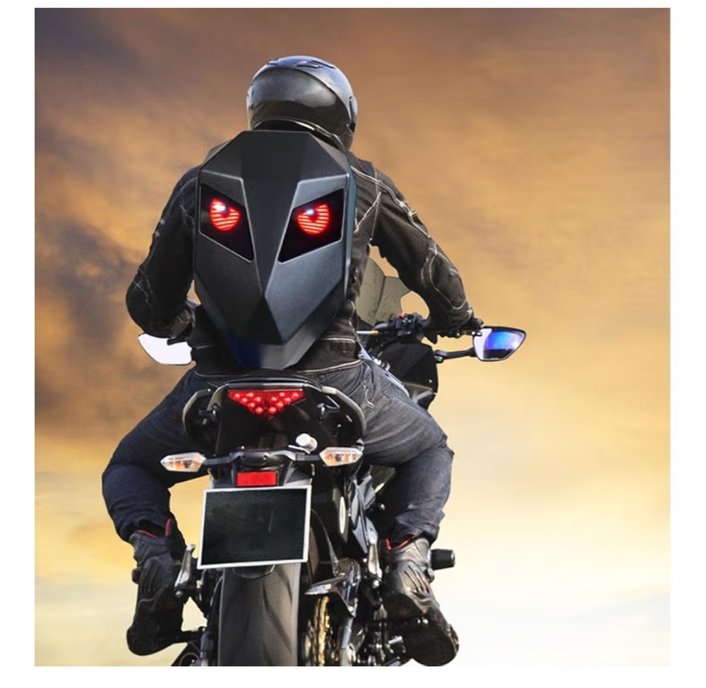 Motorcycle LED Knight Backpack Laptop Bag DIY programming Backpack 3D Waterproof