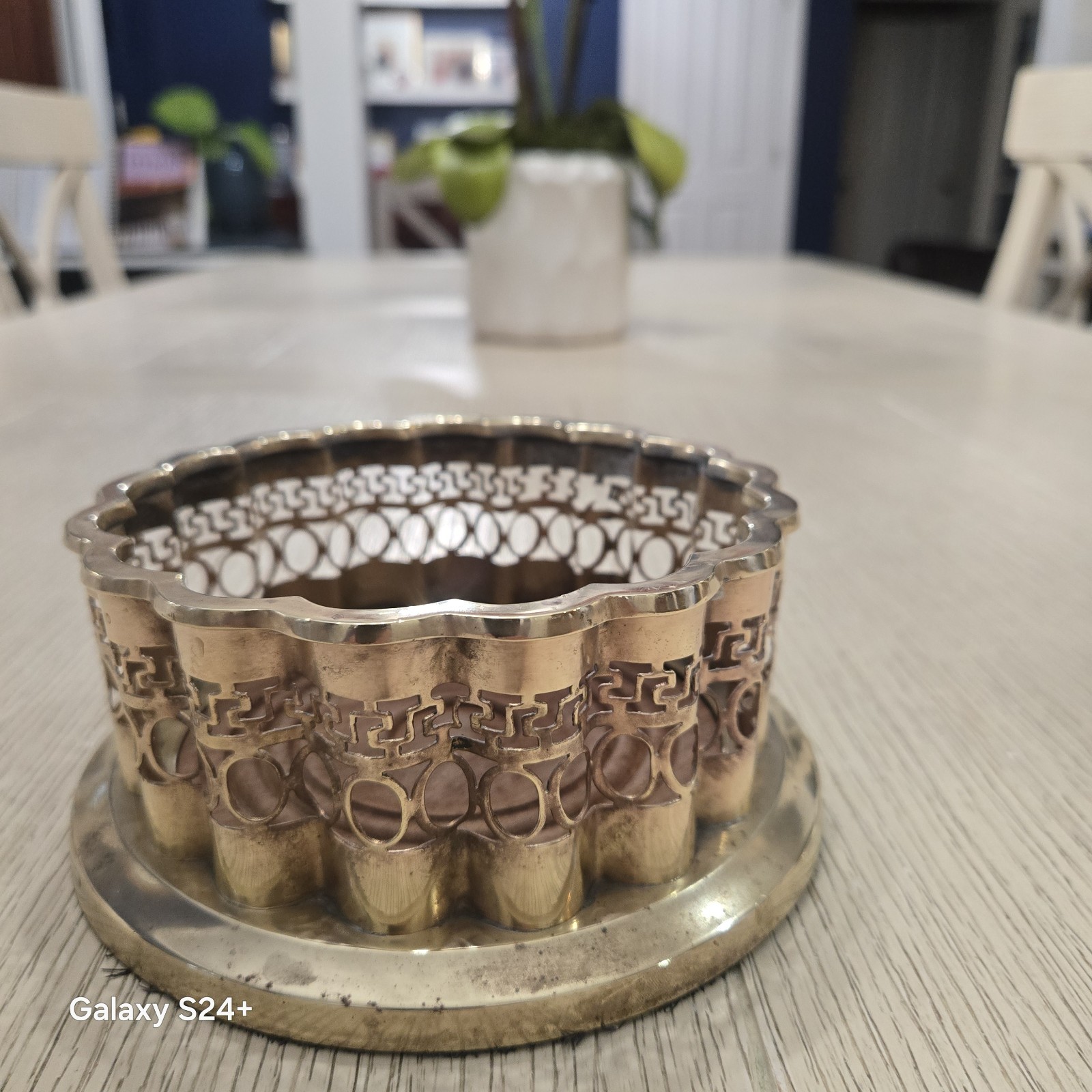 Vintage Mottahedah Rosewood and Brass Wine Bottle Holder Natchez Foundation