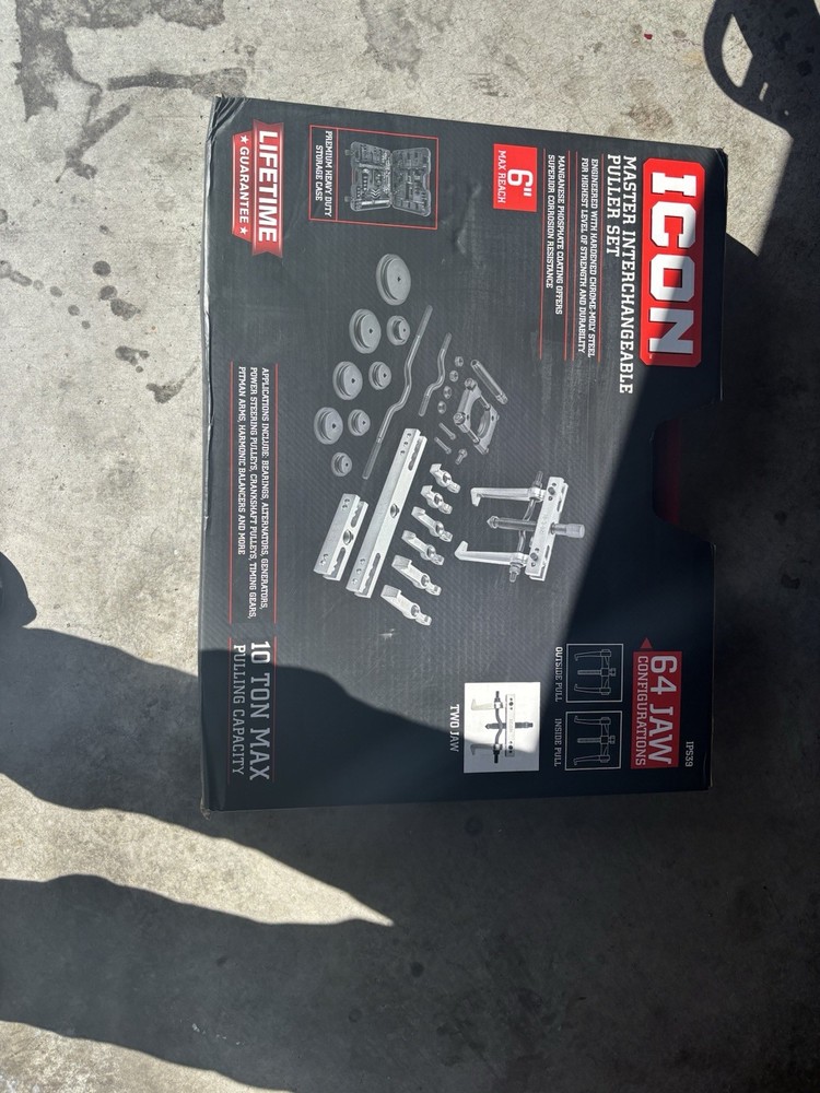 Icon Professional Master Interchangeable Puller 64 Configurations Set Kit Case