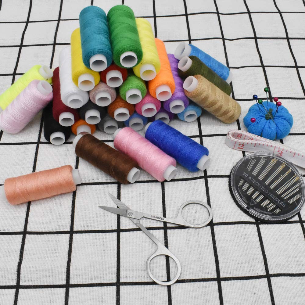 Sewing Threads Kits Polyester 30 Spool 250 Yards Per Spools for Hand Machine ...