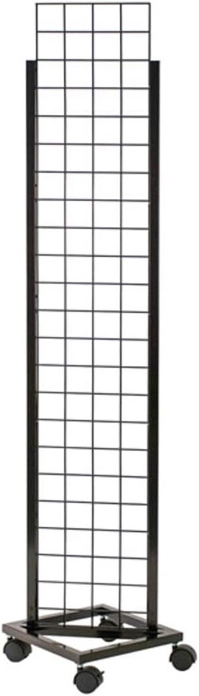 Gridwall Tower Unit with Casters -1'X6'– Black