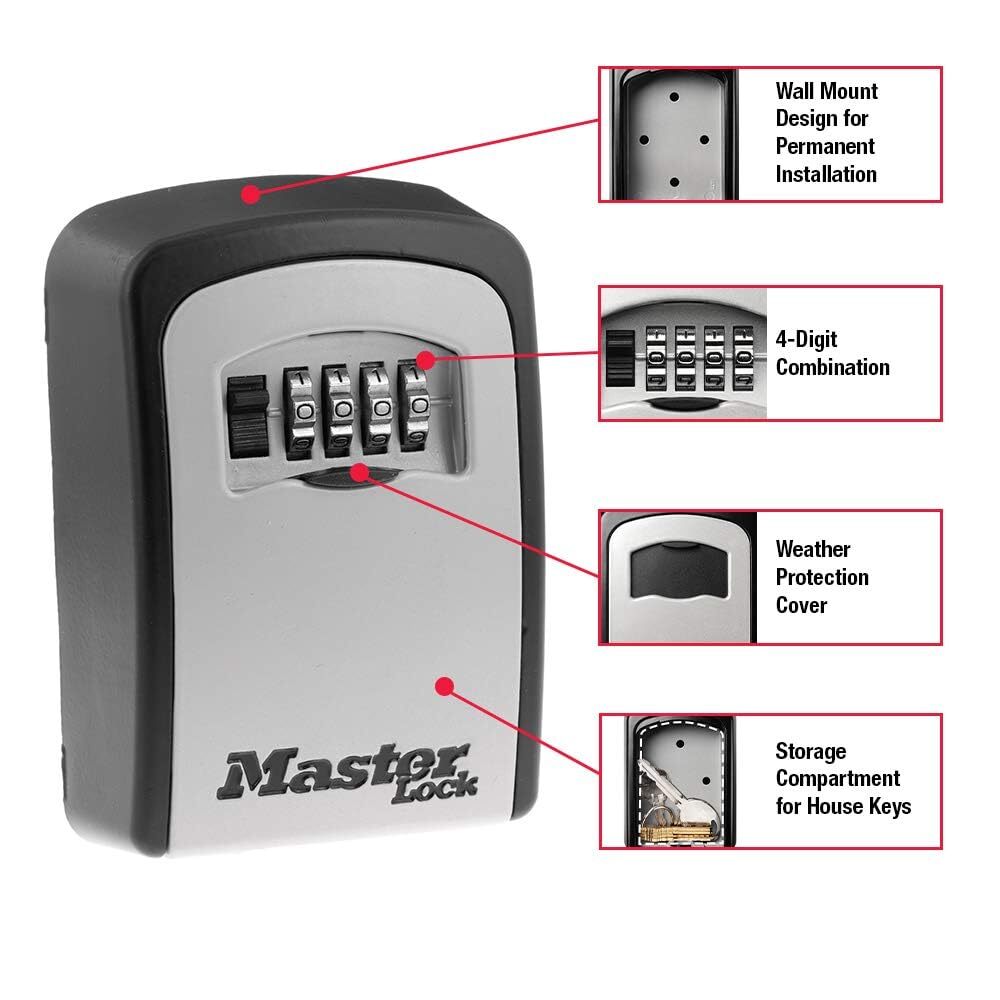 Large Capacity Key Lock Box with Set Your Own 4 Digit Combination Secure Storage