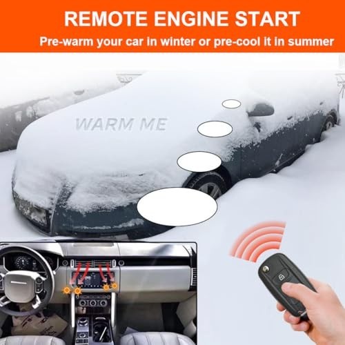 Car Alarm System with Remote Start Kit, Push to Start Button, Security Features