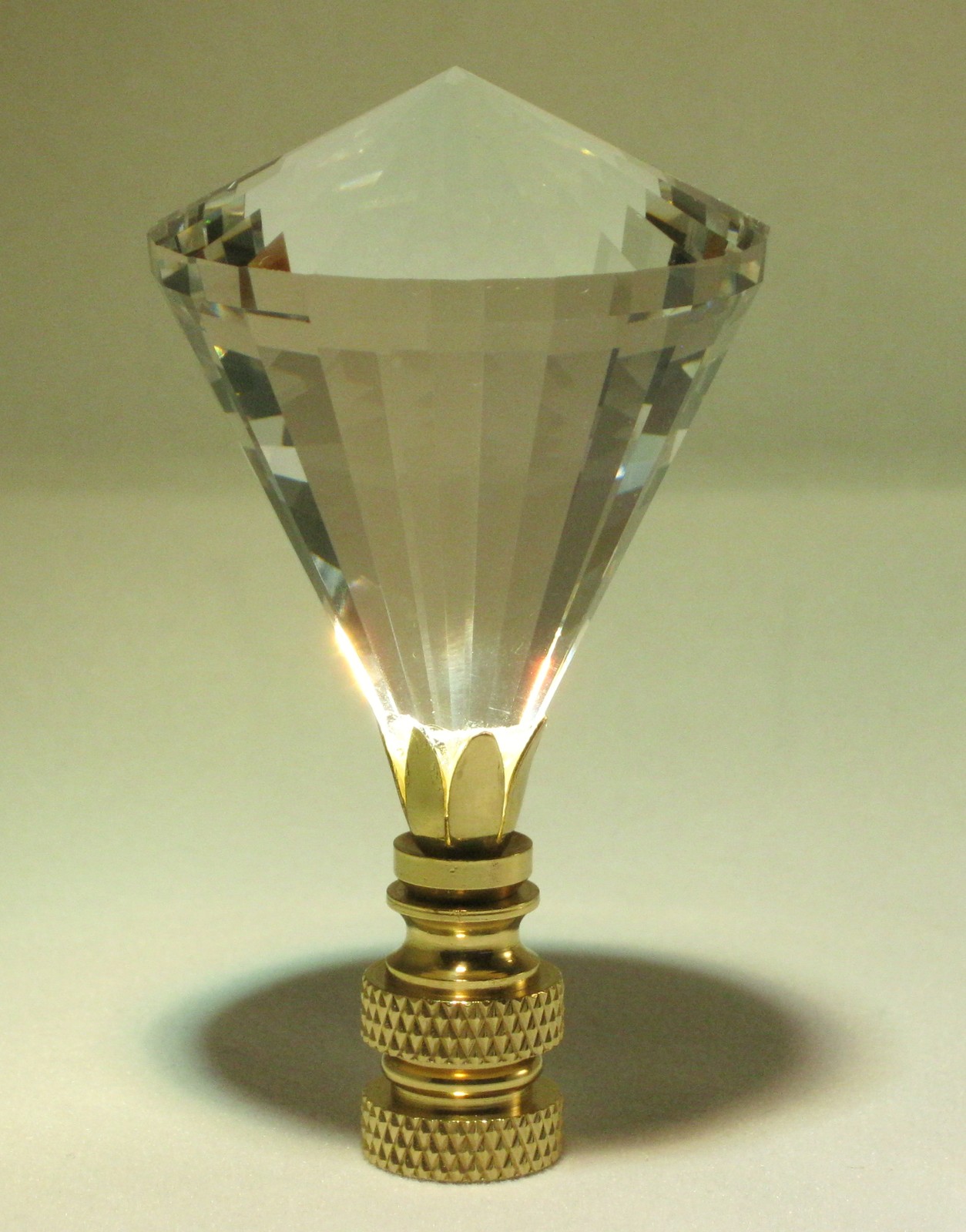 LAMP FINIAL-STUNNING LEADED CRYSTAL LAMP FINIAL-CLEAR DIAMOND