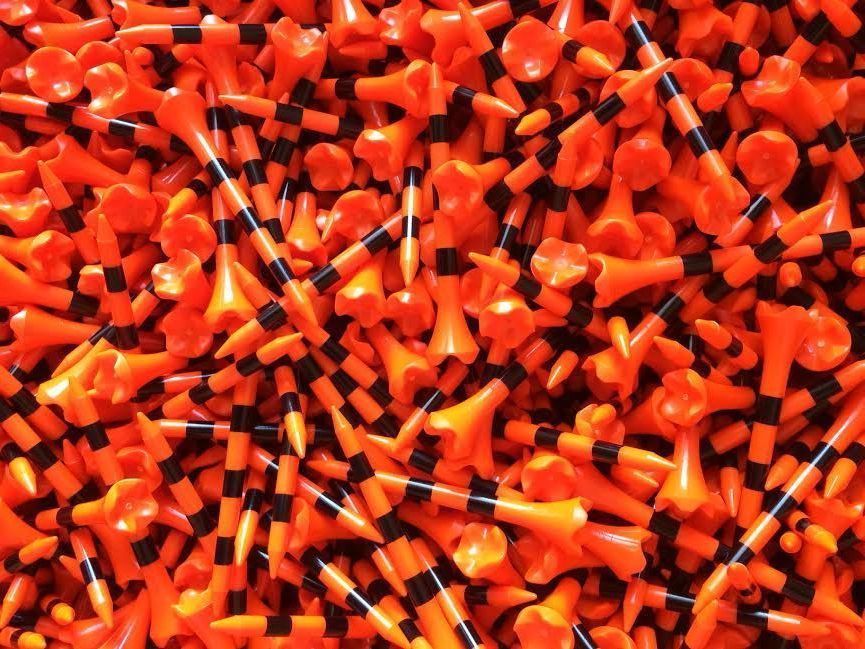 New 2 3/4" Pride Evolution Performance PTS Orange Black Striped 2.75 Golf Tees