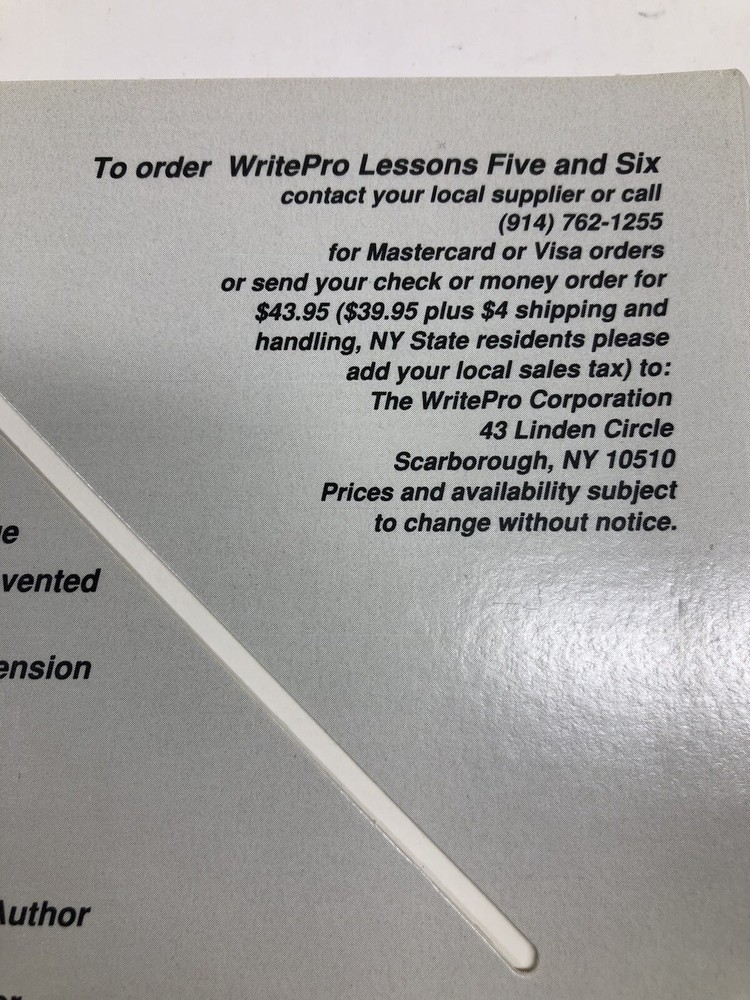 WritePro Creative Writing Lessons Software Disks 1 Through 4 For Mac