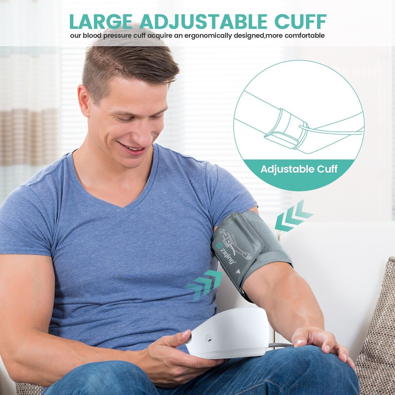 Replacement Cuff for Arm Blood Pressure Monitor Machine Adult BP Cuff 22-36cm