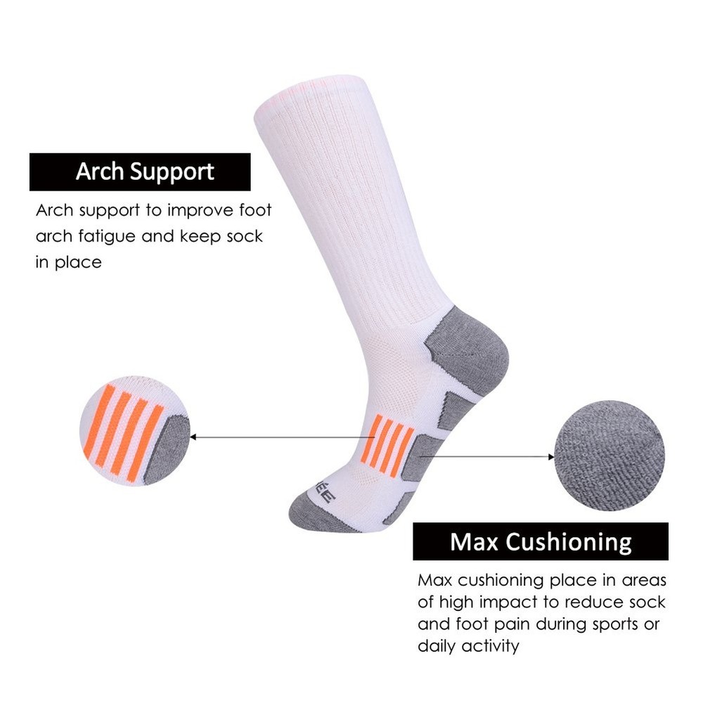 JOYNÉE Mens 6 Pack Athletic Cushion Crew Socks Performance Running Socks