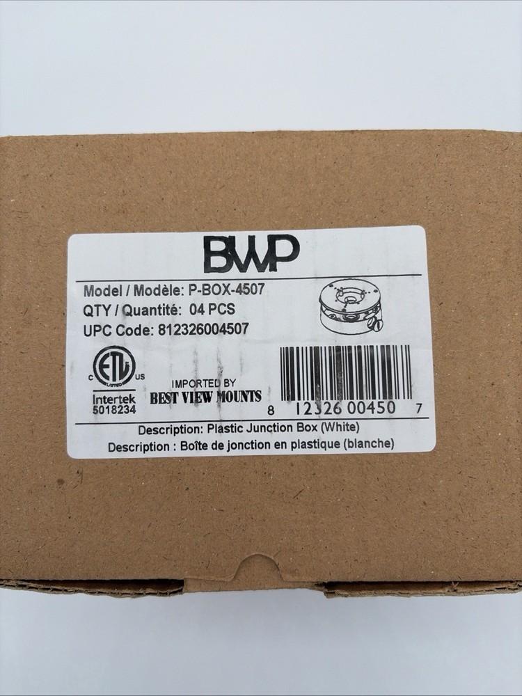 4 Pack PFA130-E Security Camera Junction Box Mount Waterproof White