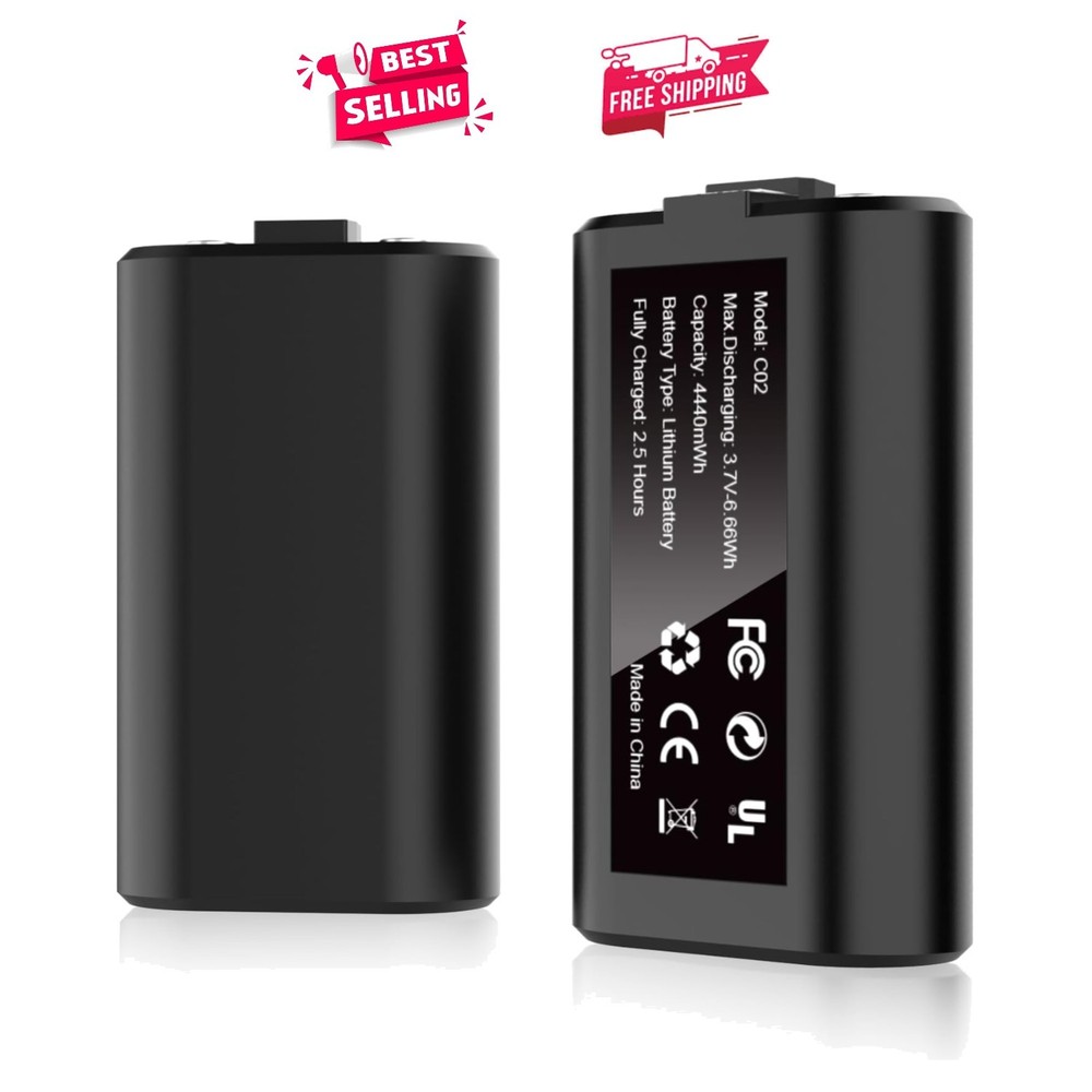 Rechargeable Dual Battery Pack for X-box: Play & Charge Simultaneously, 2 Pack