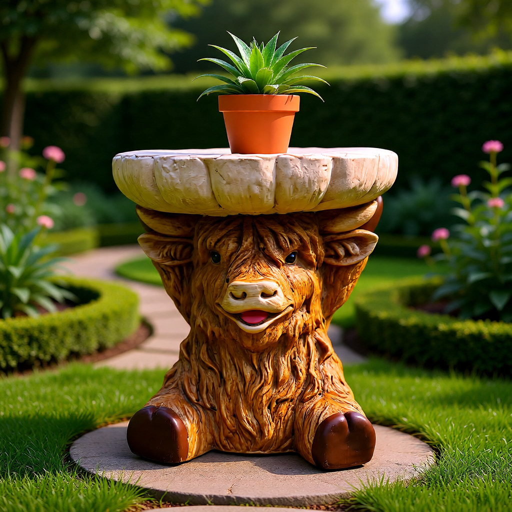 Latex mould  WITH FOAM SUPPORT SHELL for making this Large Highland Cow Table