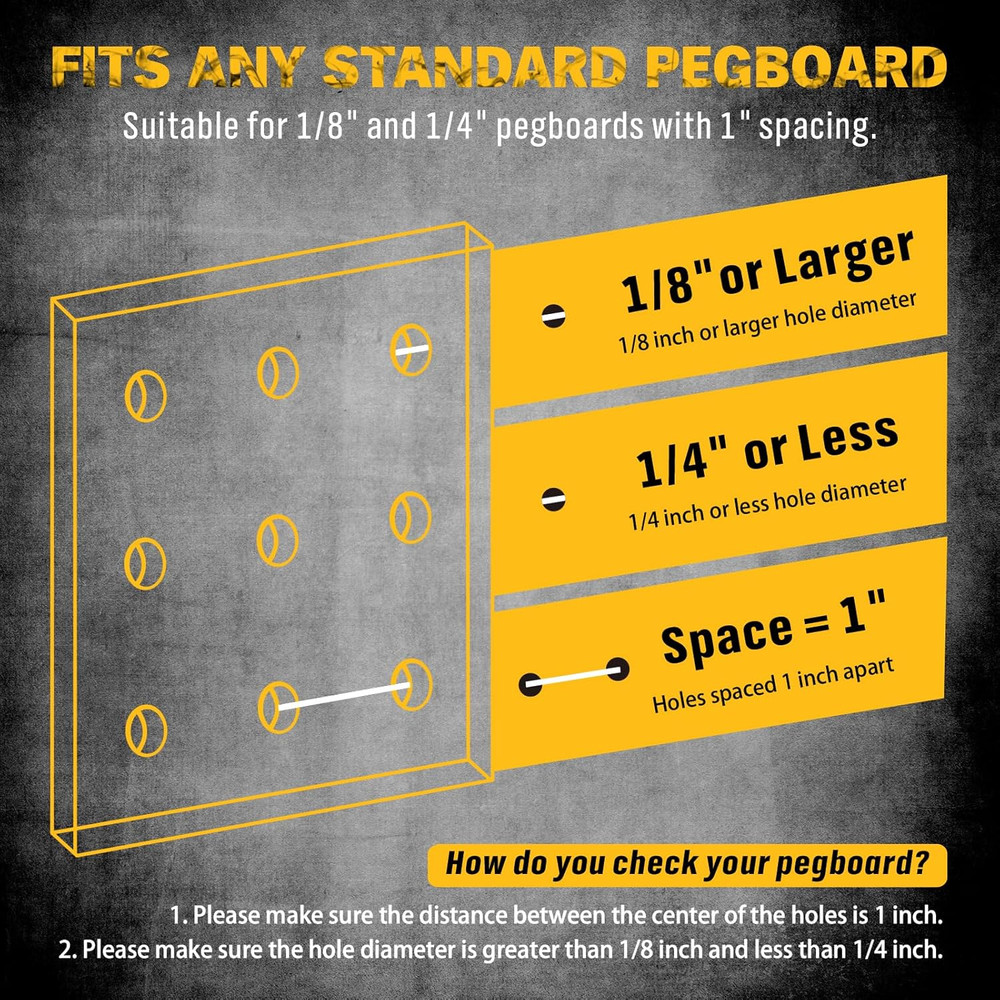 297PC Pegboard Hooks & Bins Organizer Kit Garage Workshop Storage Tool Set