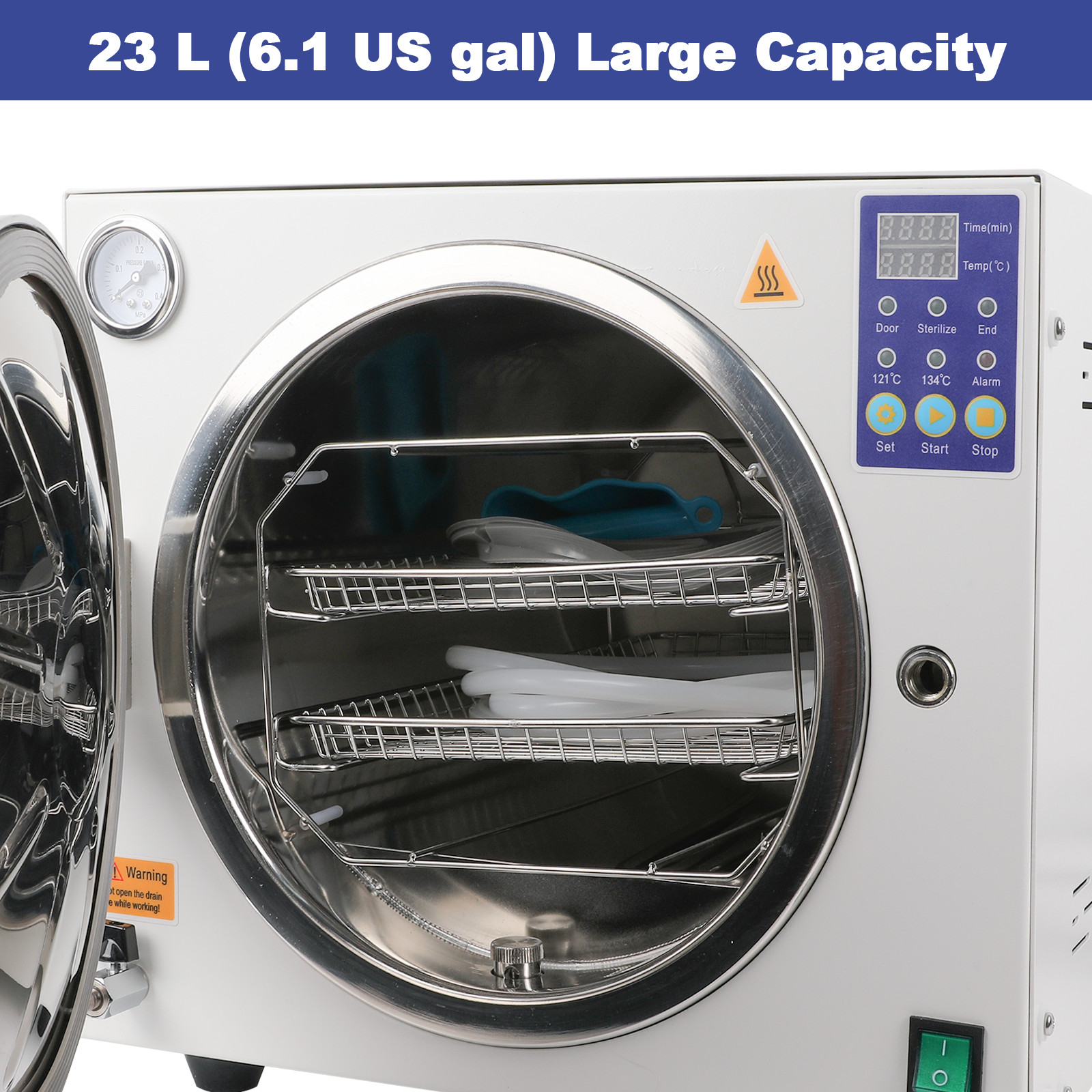 23L Dental Autoclave Steam Sterilizer Medical Dentist Surgical Sterilization USA