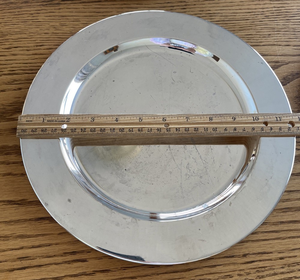 Lot Of 8 Towle Silver Plated Charger Plates 11-5/8” NOT perfect