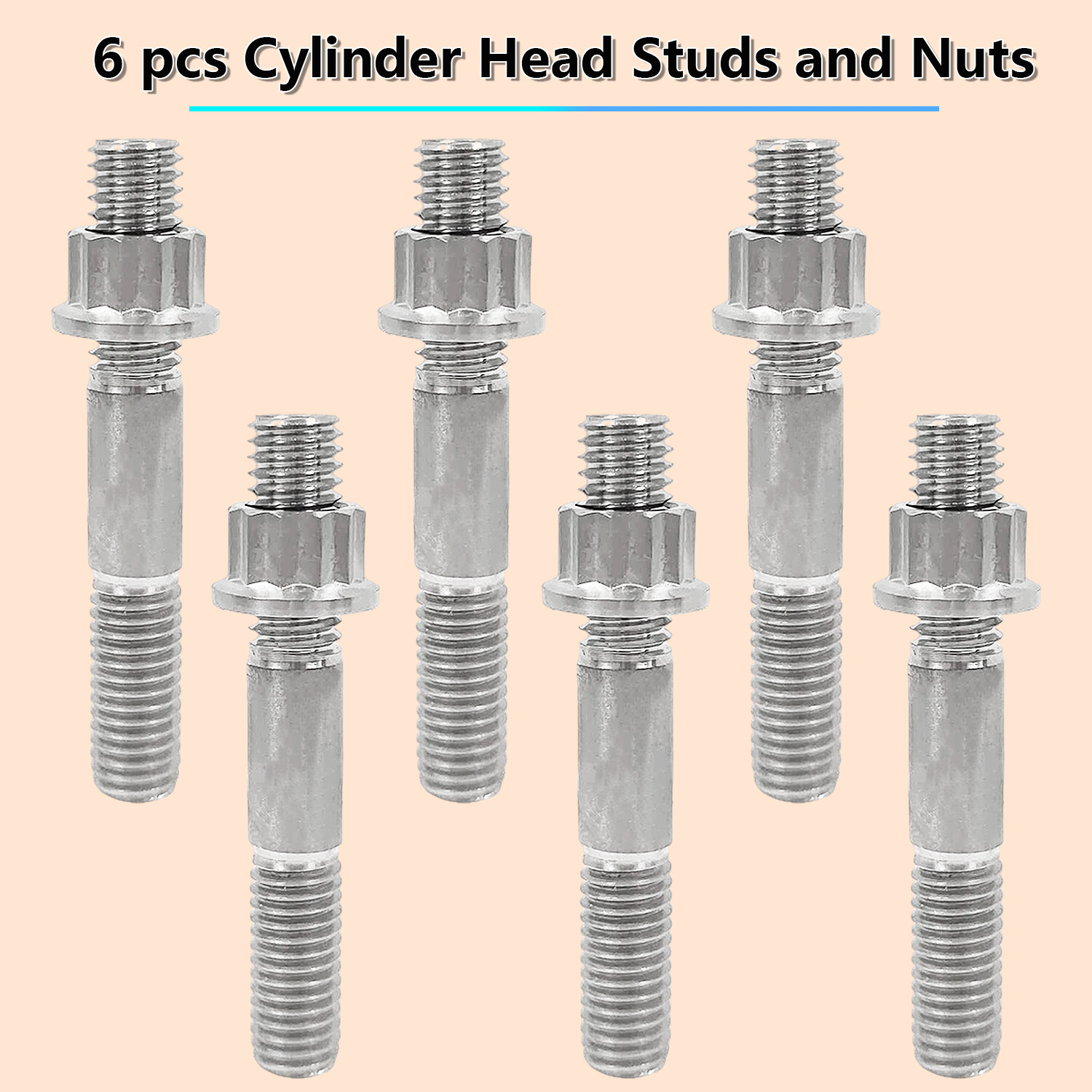 Titanium Head Studs Bolt Nut Kit for Yamaha Blaster 200 YFS200 1988-2006