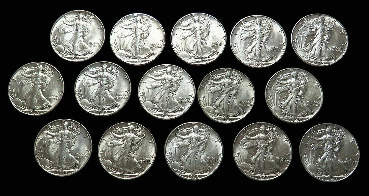 ✯ Estate Lot Walking Liberty Half Dollars ✯ AU+ About UNC MS Silver from Bag✯