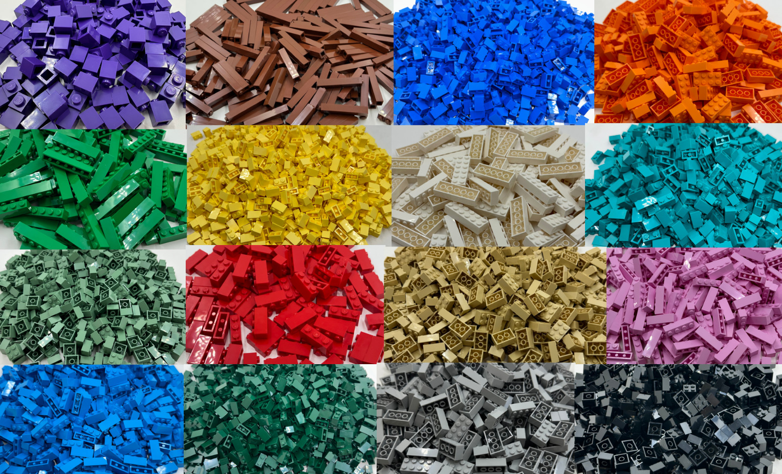 NEW LEGO Bulk Bricks: 100 Pieces per Pack - Choose from 43 Colors & 14 Sizes