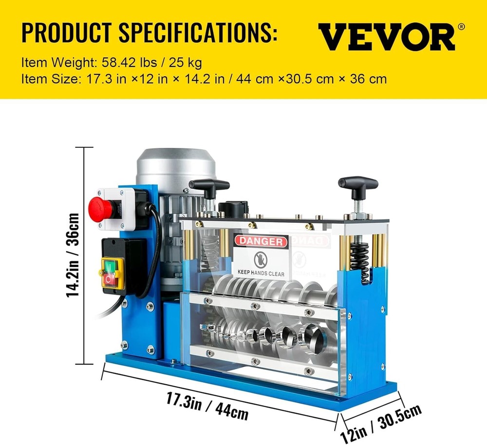 Electric Wire Stripping Machine, " - 1.5" Automatic Motorized Cable Stripper ...