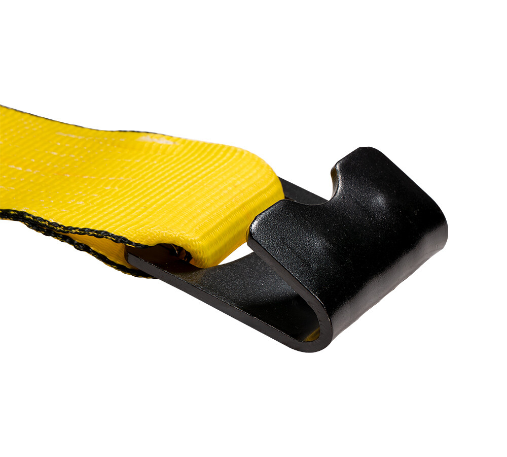 4"x65' Winch Straps w/flat hook, WLL 5400 Flatbed Tie Down Strap