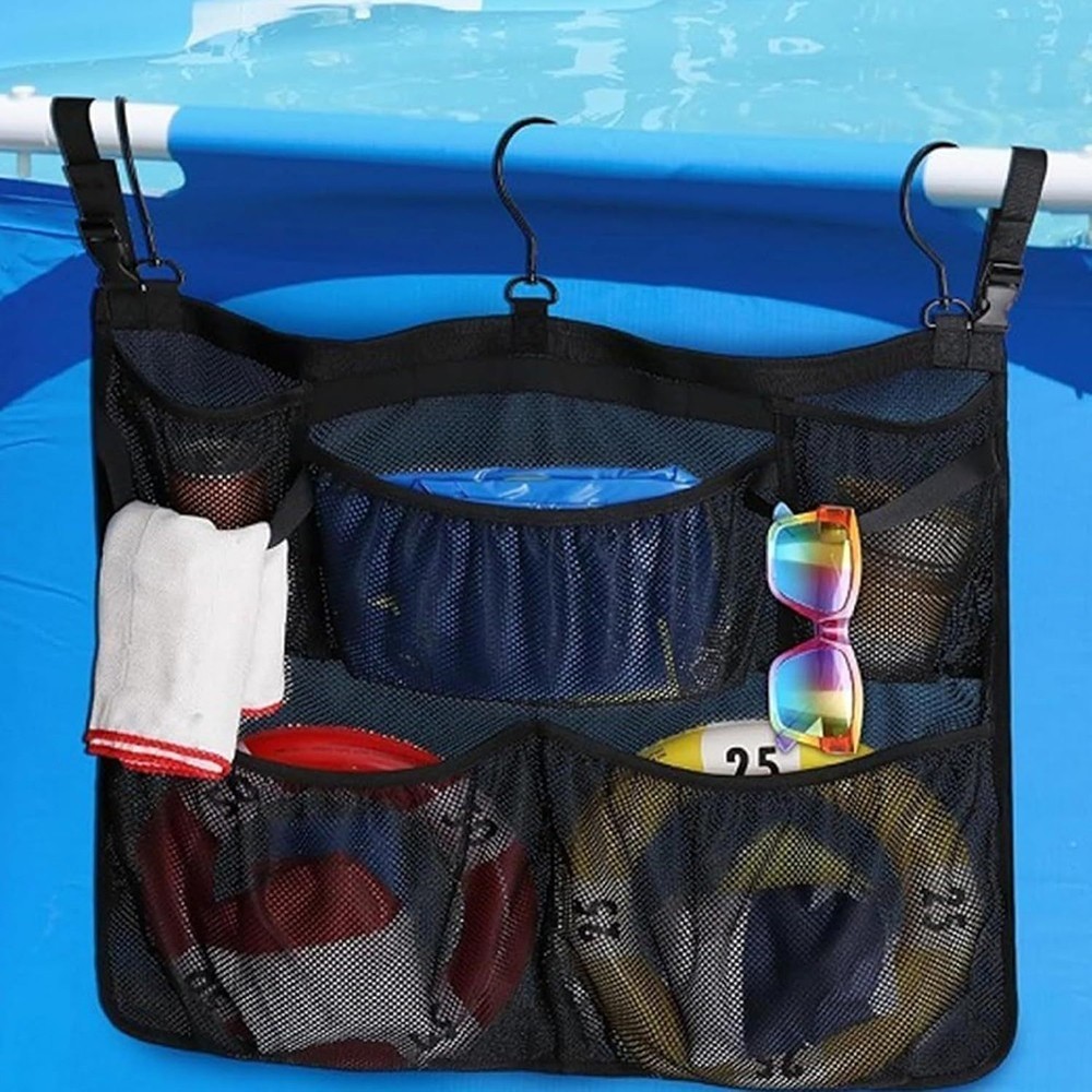Efficient Pool Storage Bag with Adjustable Hooks for Easy Installation