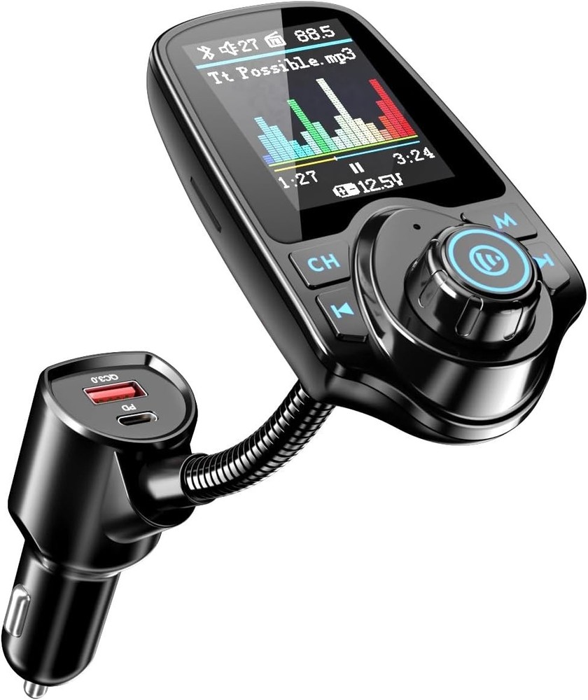 Nulaxy Wireless In-Car Bluetooth FM Transmitter Radio Adapter Car Kit W 1.44