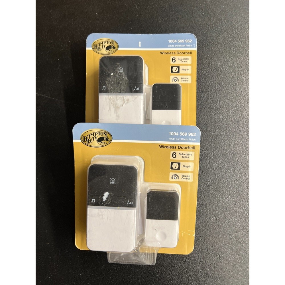 Hampton Bay Wireless Plug-In Door Bell LED Indicator with Wireless Push Button