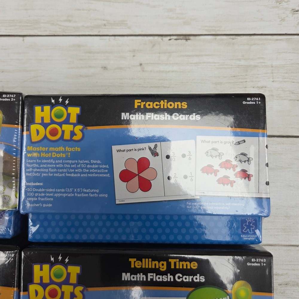Educational Insights Hot Dots Math Flash Cards Kids 4-Pack Bundle New