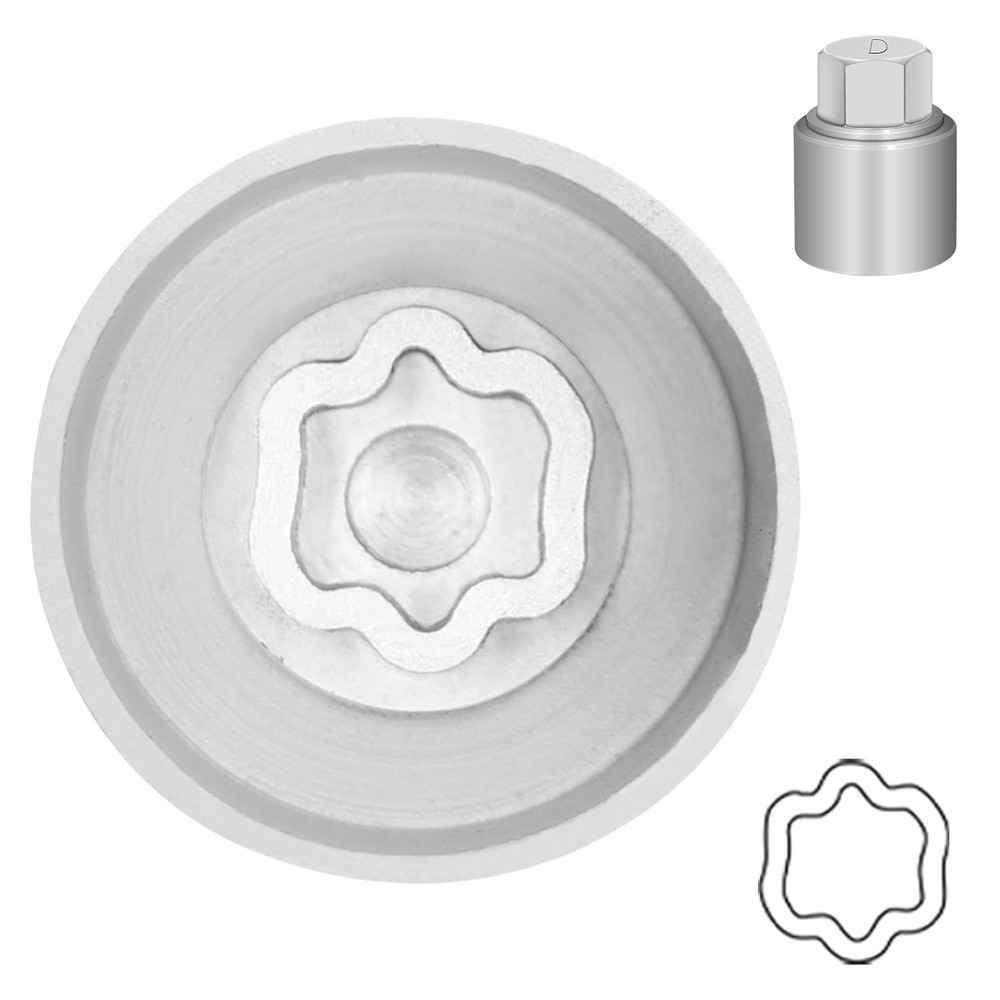 JEUCLEL Type D Wheel Locking Nut Key Compatible with Land Socket D, White
