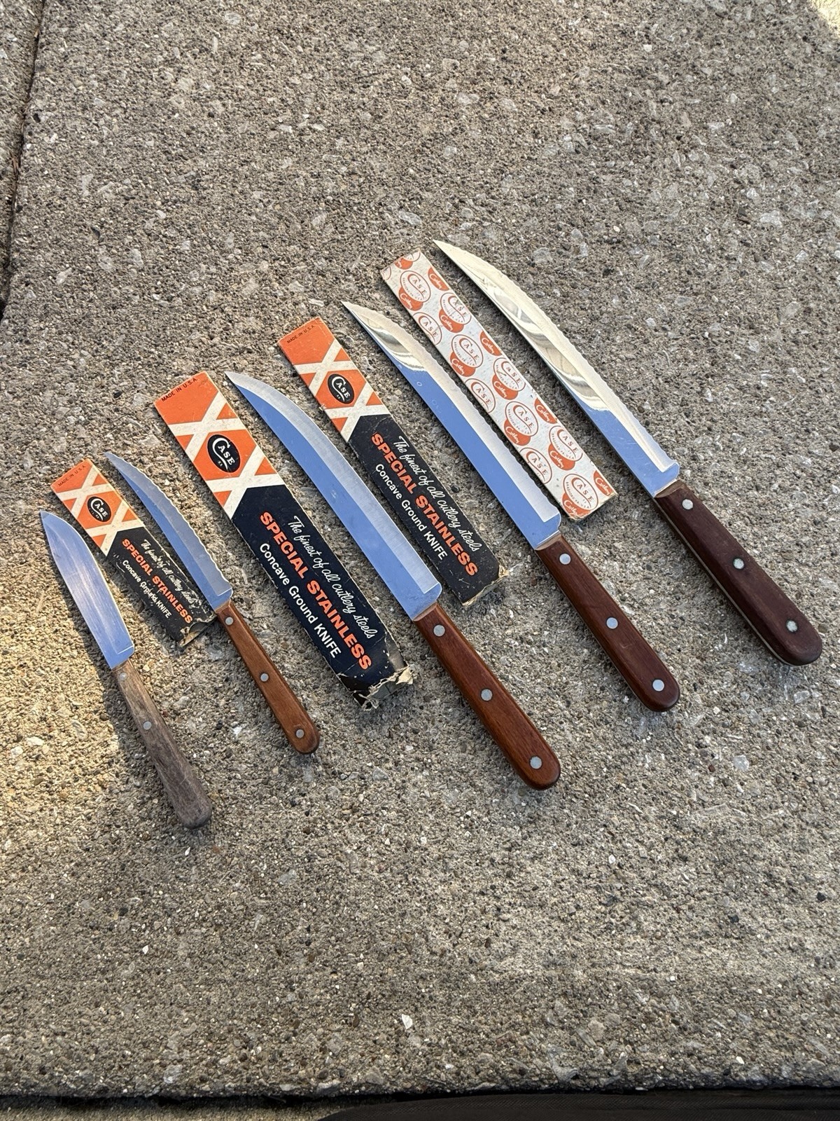 Lot of 5 Case XX Kitchen Knives: M 282-5”, M 283-8”, CAP 283-8”, M 284-9", +1