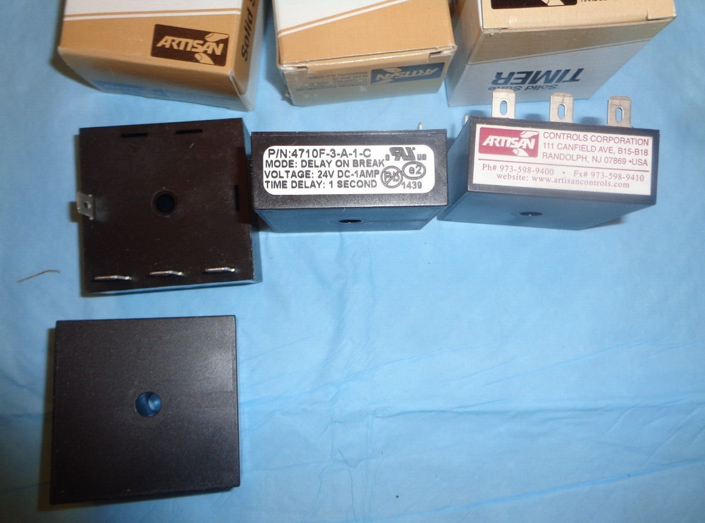 2 New In Box Artisan Solid State Timer 4710F-3-A-1-C 24VDC 1A, 1 second delay
