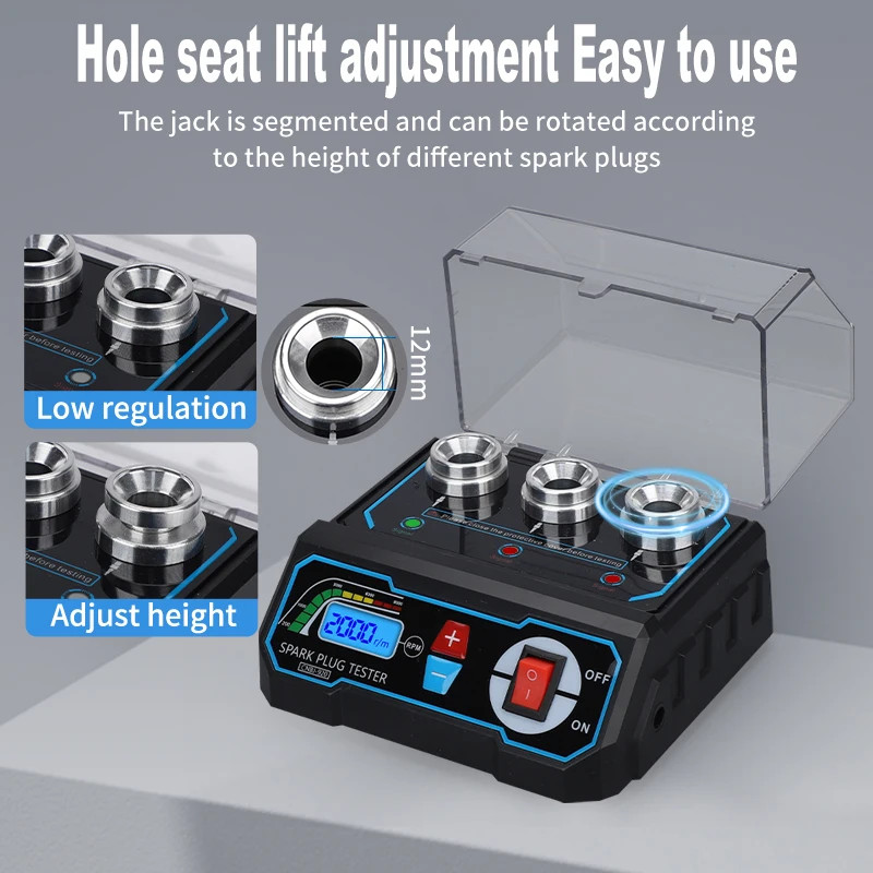 220V Car Spark Plug Tester Ignition Testers 5-Hole Spark Plug Flashover Analyzer