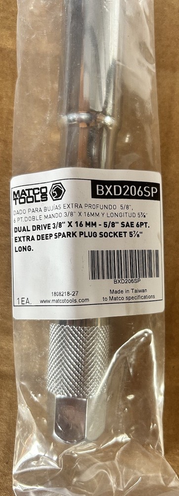 Matco Tools 3/8" Drive Long 5/8 Spark Plug Socket BXD206SP