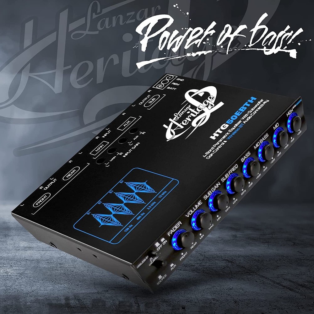Lanzar HTG50EBTH Parametric Equalizer - Gain Control Bluetooth Wireless Audio