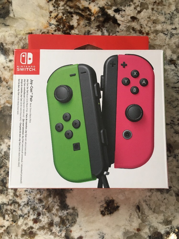 EMPTY BOX ONLY Nintendo Switch Joy-con Splatoon 2 Green Pink Joycon