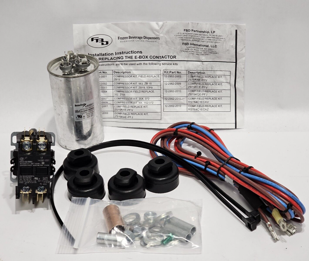 FBD FROZEN BEVERAGE DISPENSER E-BOX CONTACTOR & CAPACITOR REPLACEMENT KIT
