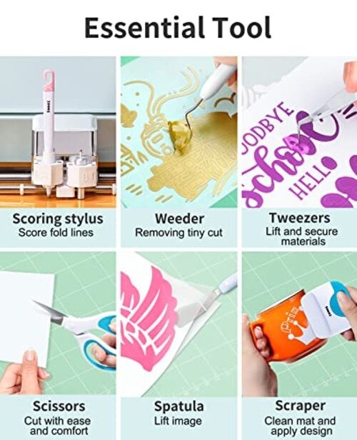 Weeding Tools for Vinyl, 6PCS Basic Tools Set, Precision Craft Vinyl Colored