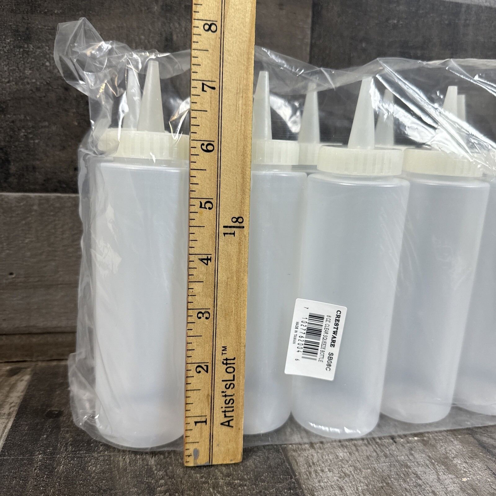 12 PACK Crestware 8 oz Plastic Squeeze Squirt Bottles Ketchup Condiment BBQ