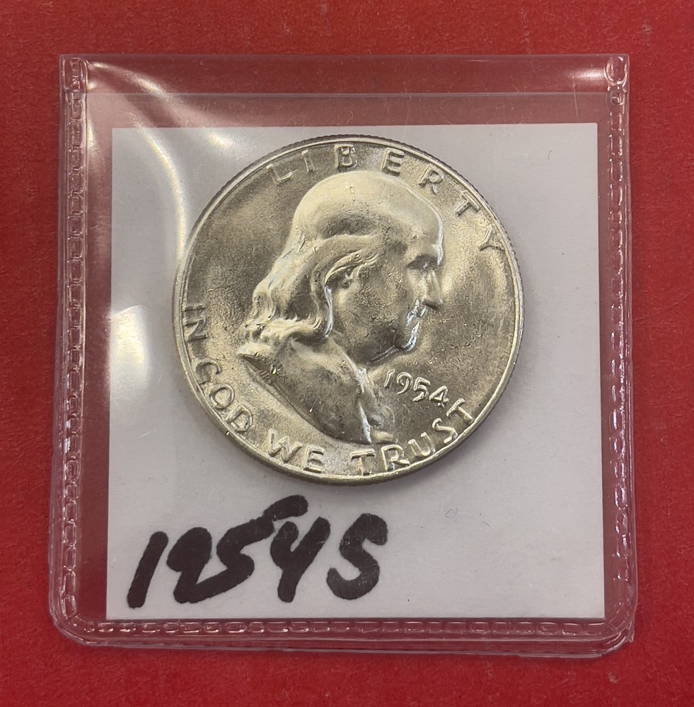 1954 S Franklin Silver Half Dollar, Choice to Gem Uncirculated.