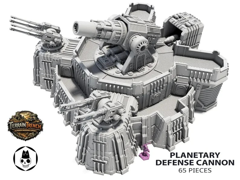 Large Planetary Defense Cannon - Sci fi Structure Scenery Terrain 28/32mm