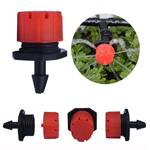 100 Pack 1/4 Inch Adjustable Micro Irrigation Drip Emitter Irrigation System