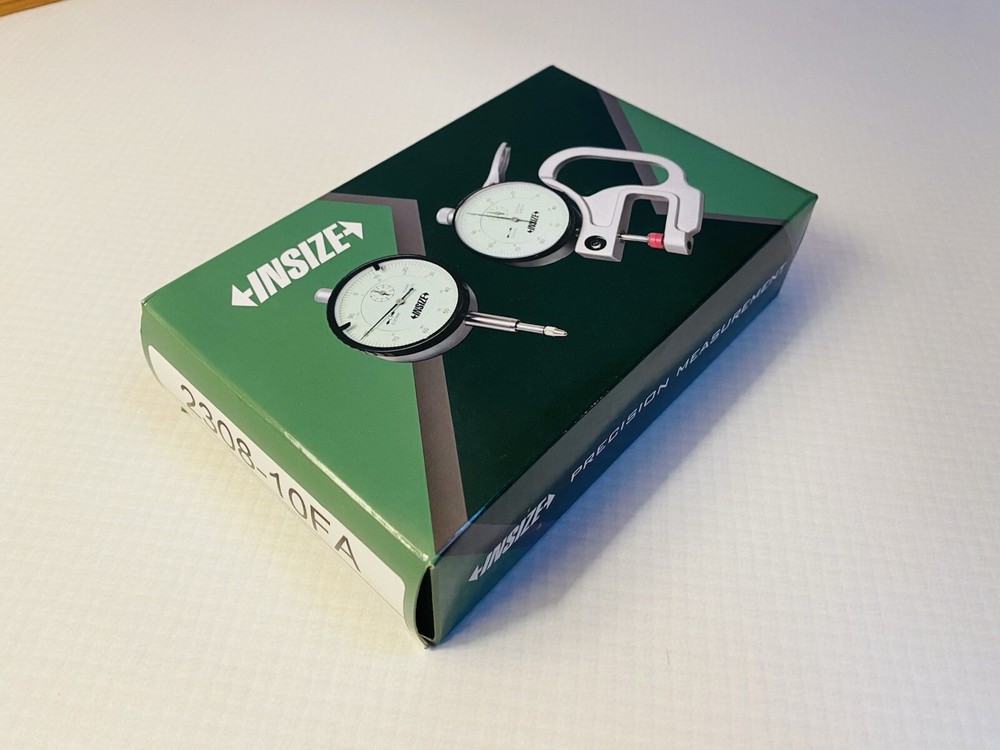 INSIZE Dial Indicator - Flat Back: 0 to 10 mm Range, Continuous Reading