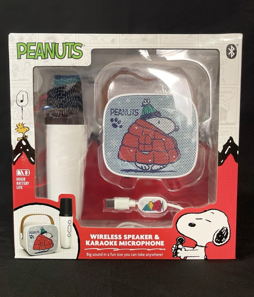 Peanuts Snoopy Wireless Bluetooth Speaker & Karaoke Microphone Set
