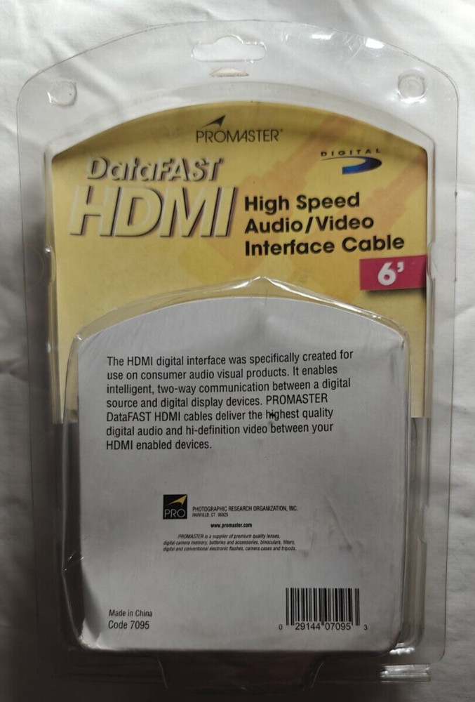 Promaster DataFAST HDMI - Micro HDMI High Speed Audio/Video Interface Cable, 6'