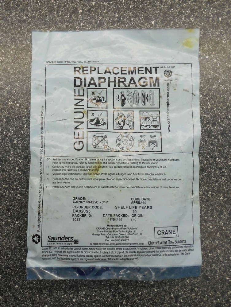 CRANE DA020S5 3/4" GENUINE REPLACEMENT DIAPHRAGM