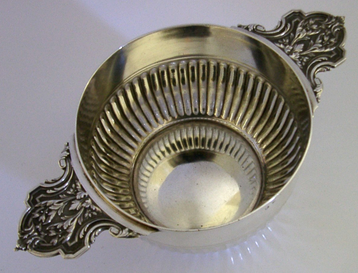 BEAUTIFUL 168g FRENCH SOLID STERLING SILVER TWO HANDLED BOWL c1890 ANTIQUE