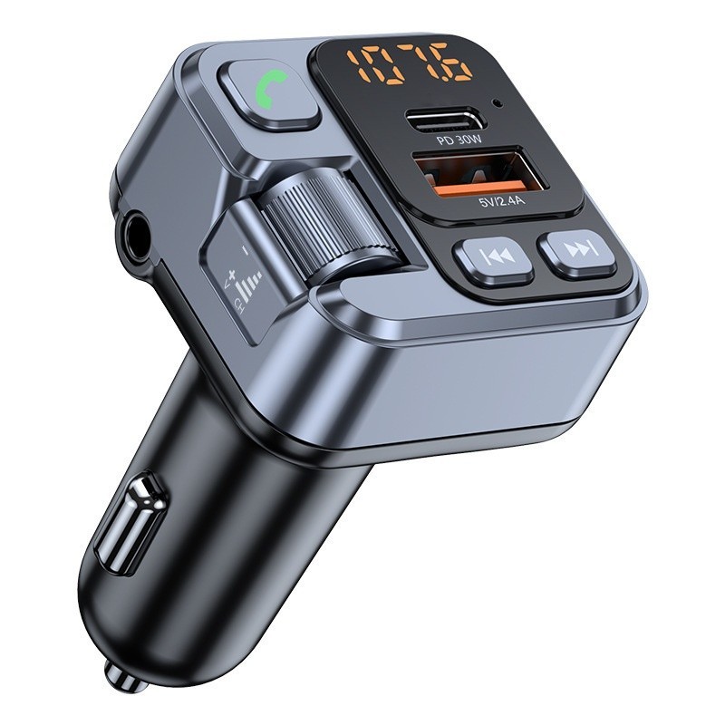 Bluetooth 5.1 Car FM Transmitter MP3 Player PD30W Fast Charger USB-C Adapter