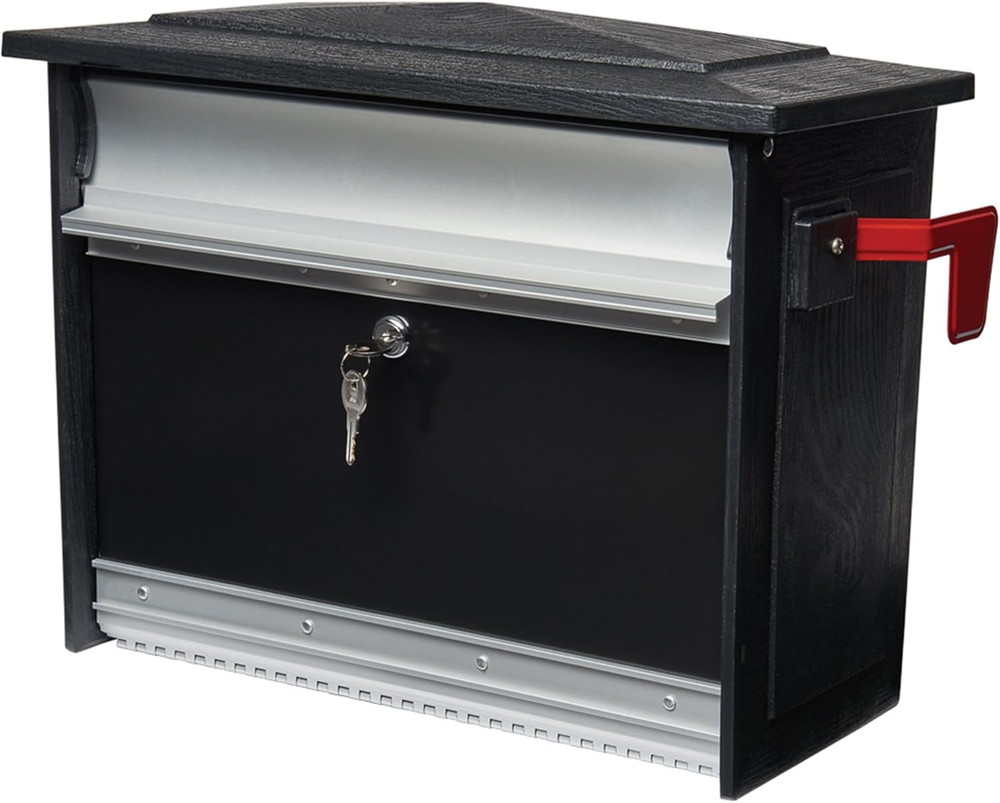Mailsafe™ Locking, Wall-Mounted Mailbox for Outside, Rust-Resistant Plastic & Al