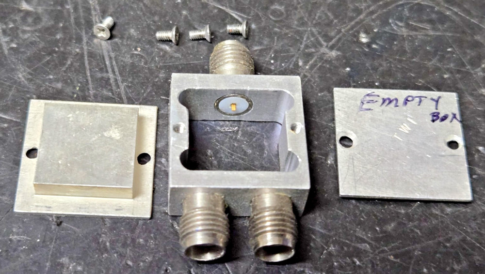 Empty project box w/3 SMA(F) connectors, set up for stripline type circuits, new