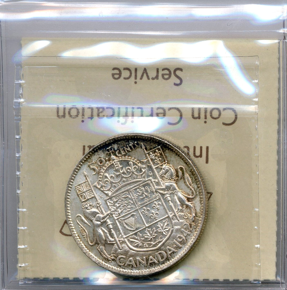 1942 Canada 50 Cents - Choice Uncirculated, ICCS MS64