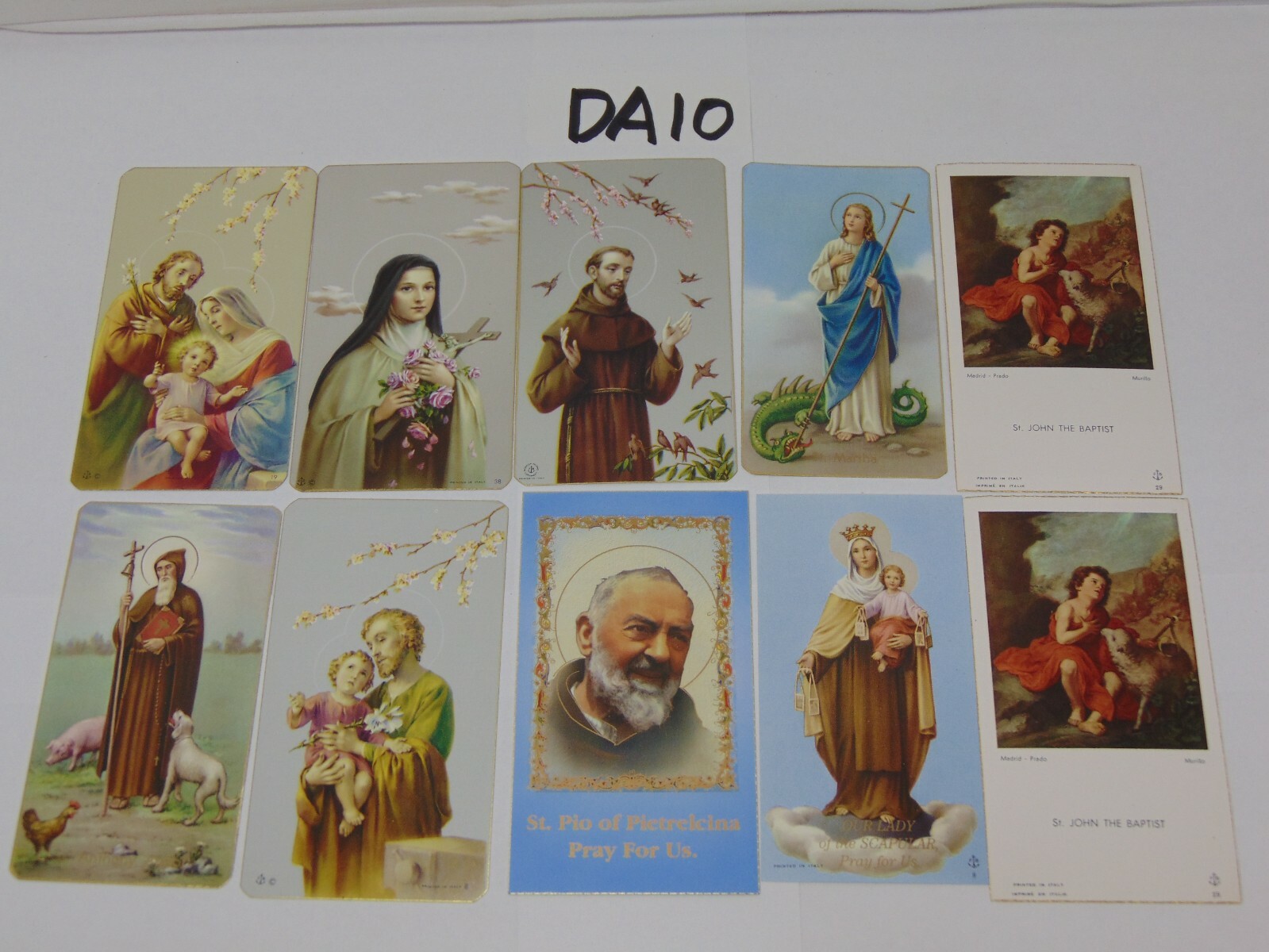 VINTAGE PRAYER HOLY CARDS LOT OF 10 FRATELLI BONELLA ITALY 400 SERIES MIXED GOLD